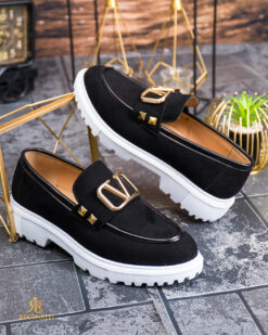 Mocasini de barbati casual, negri, talpa inalta ultra-usoara – AD926