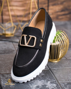 O perspectivă alternativă asupra modelului Mocasini de barbati casual, negri, talpa inalta ultra-usoara – AD926