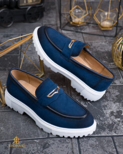 Mocassini casual da uomo, blu, suola alta ultraleggera – AD929