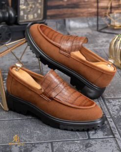 Alternative view of Mocasini de barbati casual, maro-coniac, talpa neagra inalta ultra-usoara – AD942