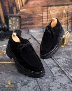 Mocasini de barbati casual, Negri cu siret, talpa inalta ultra-usoara – AD941 - immagine 3