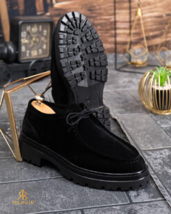 Mocasini de barbati casual, Negri cu siret, talpa inalta ultra-usoara – AD941 - immagine 7