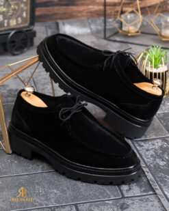 Mocasini de barbati casual, Negri cu siret, talpa inalta ultra-usoara – AD941