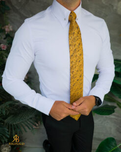 Alternative view of Cămașă alba de bărbați, cu accesoriu pin- CR200