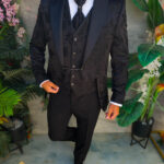 Costum negru elegant de MIRE/CEREMONIE, set: 4 piese - C5530