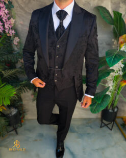 Costum negru elegant de MIRE/CEREMONIE, set: 4 piese - C5530