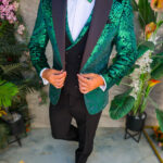 Costum verde elegant MIRE/NAS, Imprimeu 3D, set: 4 piese - C5531
