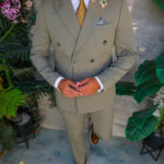 Costum bărbătesc, Verde- Olive, Sacou si Pantalon, Double Breasted- C5528