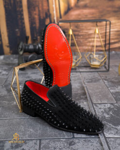 Alternative view of Pantofi Loafer Reginald Premium din piele întoarsă naturală cu ținte - P2026