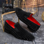 Pantofi Loafer Reginald Premium din piele întoarsă naturală cu ținte - P2026