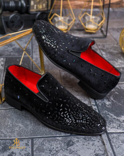 Reginald Premium Black Crystal Loafers - P2024