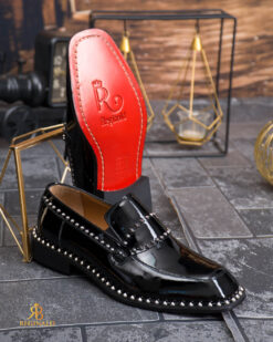 Alternative view of Pantofi Reginald Premium - piele naturala lacuita cu aplicatii metalice- P2019