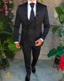 Costum negru elegant MIRE/NAS, set: 4 piese - C5561