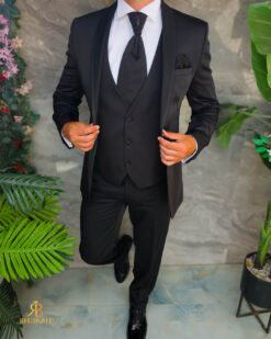 Una visione alternativa del Costum negru NAS/MIRE, Sacou, Pantalon, Vesta, Cravata- C5550