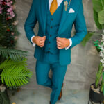 Men's teal suit: Blazer, waistcoat and trousers - C5540