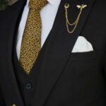 Tie and pocket square set with pattern - CV1154