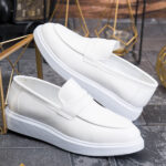 Mocasini de barbati casual, albi , talpa inalta ultra-usoara – AD950