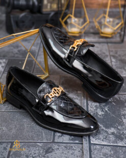 Scarpe da uomo / Mocassini, verniciati con motivo e dettaglio - P2029