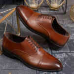 Chaussures pour homme, marron, en cuir naturel - P2053