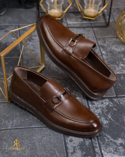 Pantofi Loafers Reginald, maro, din piele 100% naturala - P2055