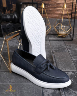 Mocasini de barbati casual, albastri închis, talpa inalta ultra-usoara – AD959 - immagine 6