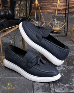 Mocasini de barbati casual, albastri închis, talpa inalta ultra-usoara – AD959