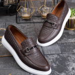Mocassini casual da uomo, marroni, suola alta ultraleggera – AD966