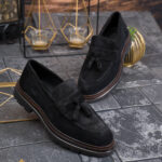Reginald Loafers, Suede, black – 100% natural – P2061