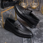 Scarpe mocassini Reginald, nere, in pelle naturale 100% - P2067
