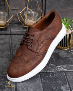 O perspectivă alternativă asupra modelului Mocasini de barbati casual, Maro cu șiret, talpa inalta ultra-usoara – AD968
