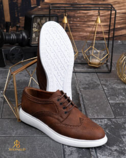 Mocasini de barbati casual, Maro cu șiret, talpa inalta ultra-usoara – AD968 - immagine 7