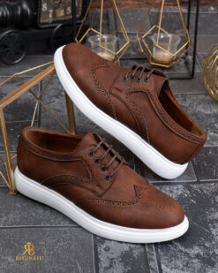 Mocasini de barbati casual, Maro cu șiret, talpa inalta ultra-usoara – AD968