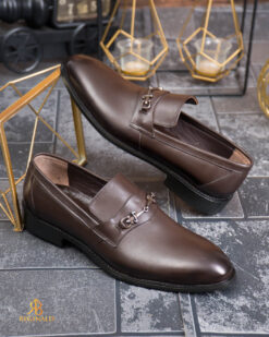 Pantofi Loafers Reginald, maro, din piele 100% naturala - P2047