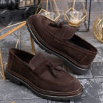 Mocassins Reginald, cuir retourné marron - 100% naturel - P2049