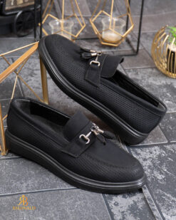 Mocasini de barbati casual, negri, talpa inalta ultra-usoara – AD955
