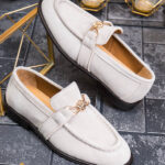 Mocassins Reginald Premium - 100% en cuir naturel retourné beige - P2035