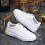 Sneaker de barbati, albi, din piele naturala- P2083