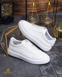 Sneaker da uomo, bianche, in pelle naturale - P2083