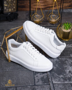 Sneaker da uomo, bianche, in pelle naturale - P2084