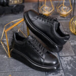 Sneakers Bărbătești din Piele Naturală – Model Premium cu Talpă  inalta - AD971