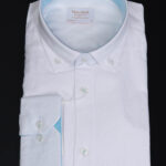Chemise blanche pour homme, en coton, col évasé - CR205