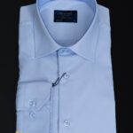 Chemise bleue pour homme, collection Premium, col évasé - CR207