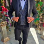 Black Groom/Best Man Suit, Jacket, Waistcoat, Trousers, Bow Tie - C4534