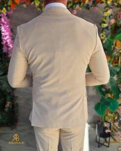 Costum de bărbați, Crem: Sacou, Vesta si Pantalon- C5604 – Image 7