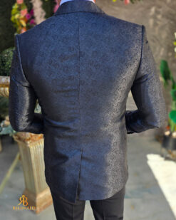 Costum negru NAS/MIRE, Sacou, Vesta, Pantalon, Cravata- C5613 - immagine 5
