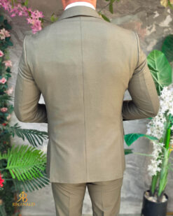 Costum de bărbați, Verde-masliniu: Sacou, Vesta si Pantalon- C5582 - Image 7