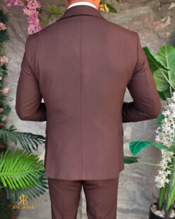 Costum de bărbați, Maro: Sacou, Vesta si Pantalon- C5584 - imagine 7