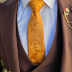 Gold tie and pocket square set - CV1329