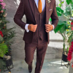 Brown men's suit: Jacket, waistcoat and trousers - C5591