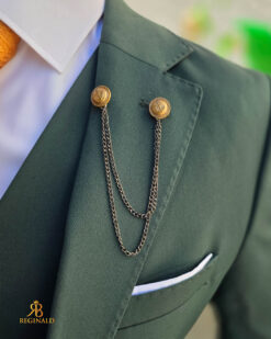 Costum de bărbați, verde: Sacou, Vesta si Pantalon- C5590 - Imagen 5